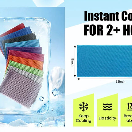 Sport Towel with Mini Silicon Gel Set Portable Cold Towel Fitness Sport GYM Running Outdoor Quick Dry Cool Towel 1-100 pcs