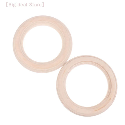 【M】2Pcs/Pairs Wooden Ring Portable Crossfit Gymnastics Rings Gym Shoulder Strength Home Fitness Training Physical Exercise Ring