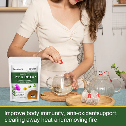Mulittea Liver Detox Tea with Dandelion Root ,milk Thistle&Turmeric for Liver and Colon Cleanse Promote Metabolism