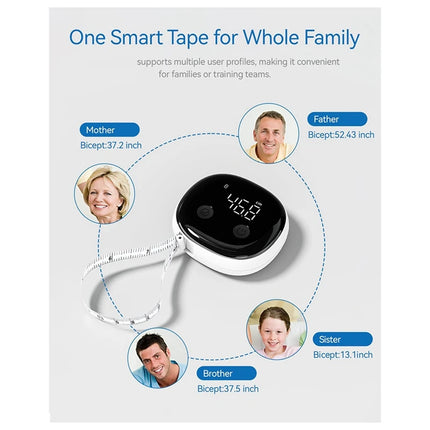 Smart Body Measuring Tape With APP, Bluetooth Body Tape Measure For Fitness Weight Loss Measurement LED Display
