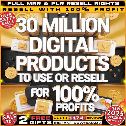 30 Million+ PLR and MRR Products for Passive Income For Only $9.95